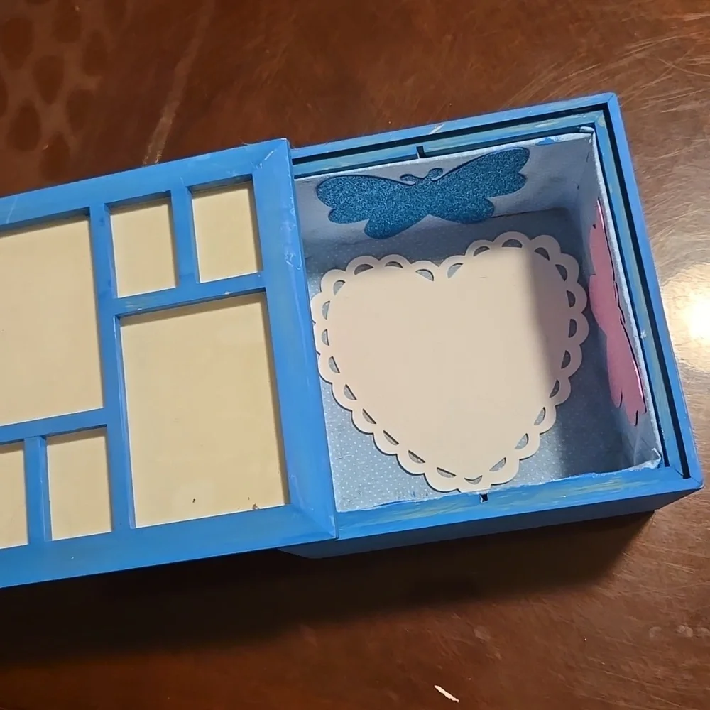 Blue Wooden Organizer Box